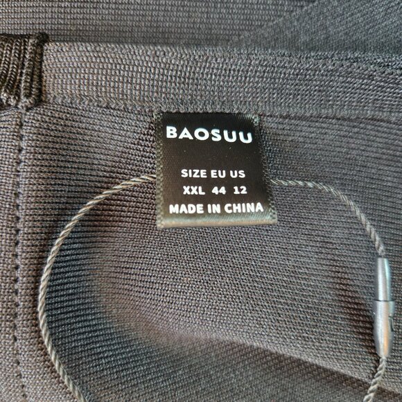 BAOSUU Midi Bodycon Dress Tummy Control Dress Sz: 12 Black - Picture 16 of 16